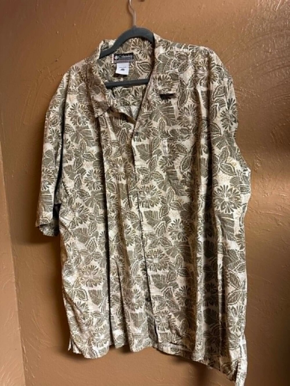 Columbia Men's Woven 3XLT Hawaiian Tropical Floral Short Sleeve Shirt #214